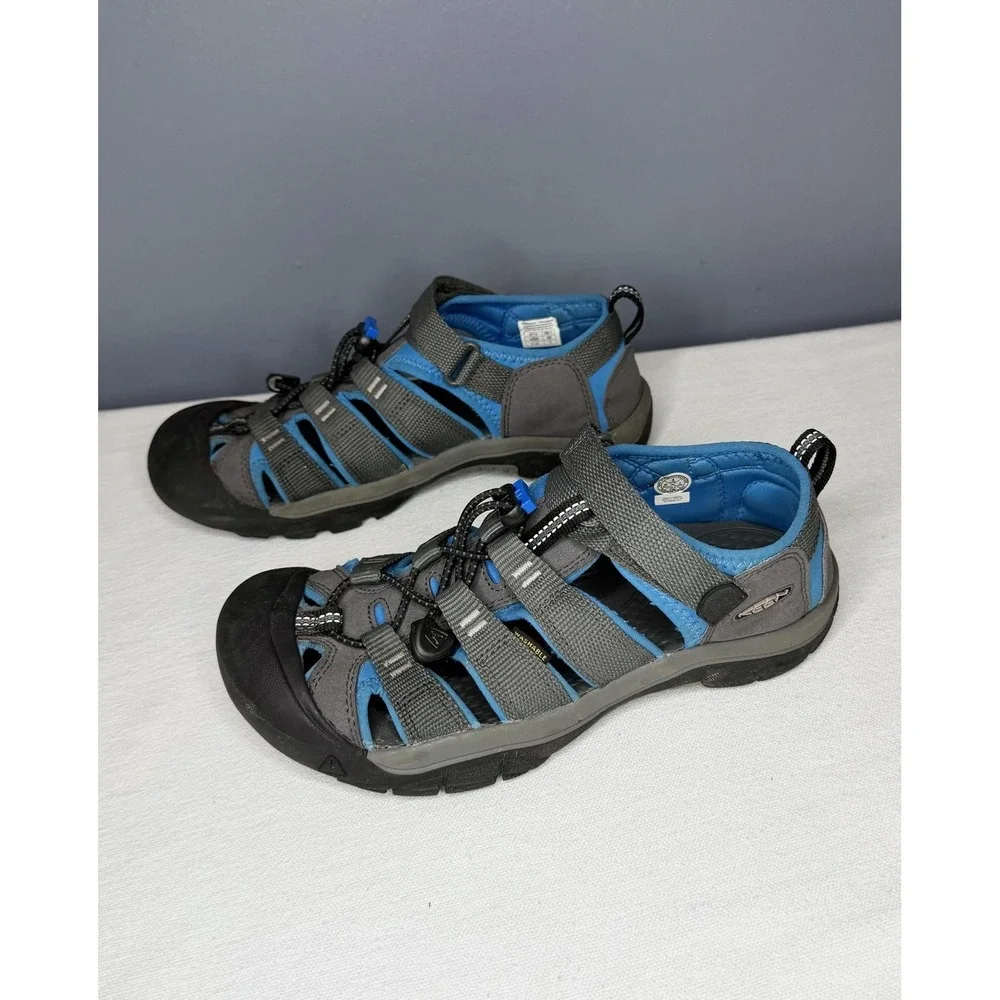 Keen Newport H2 Sandals Kids 4 Gray Blue Closed Toe Fisherman Water Hiking